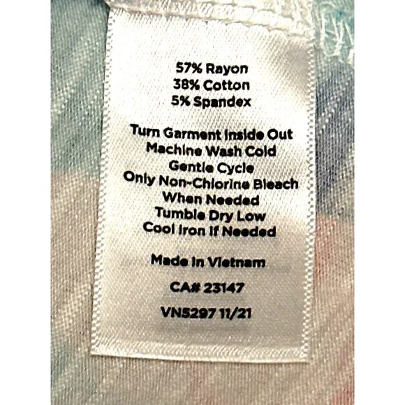 T By Talbots Size Small Multicolor Rayon Cotton Tee Floral Print City Casual Tee - Picture 8 of 12